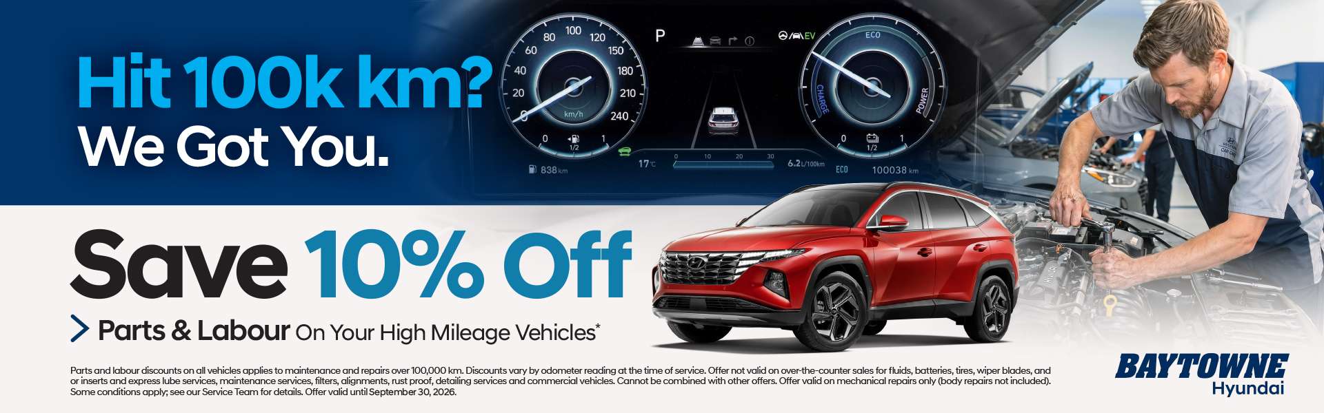 Hit 100K KM? We Got You. Save 10% Off Parts & Labour On Your High Mileage Vehicles*