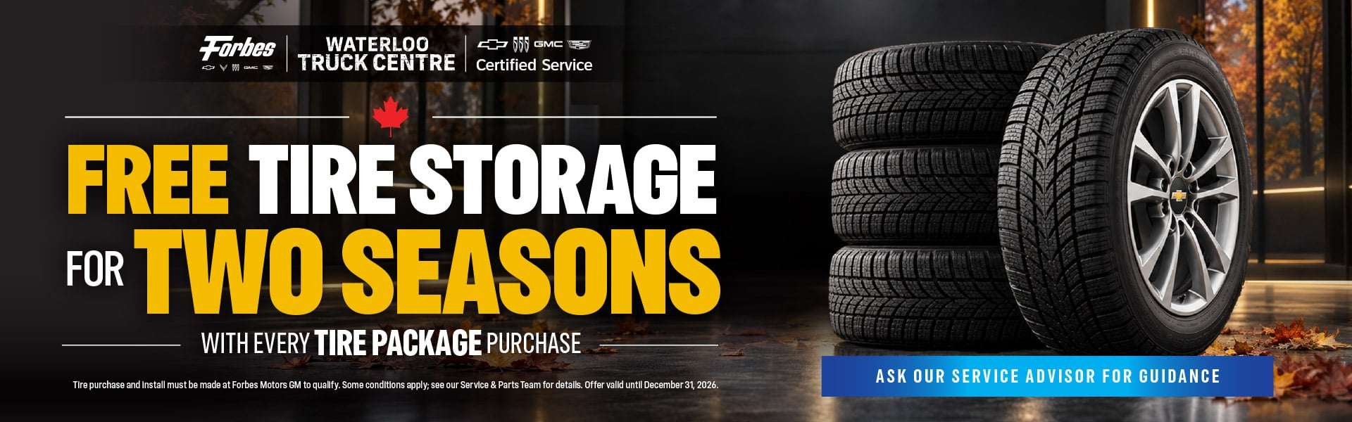 FREE TIRE STORAGE FOR TWO SEASONS With Every Tire Package Purchase