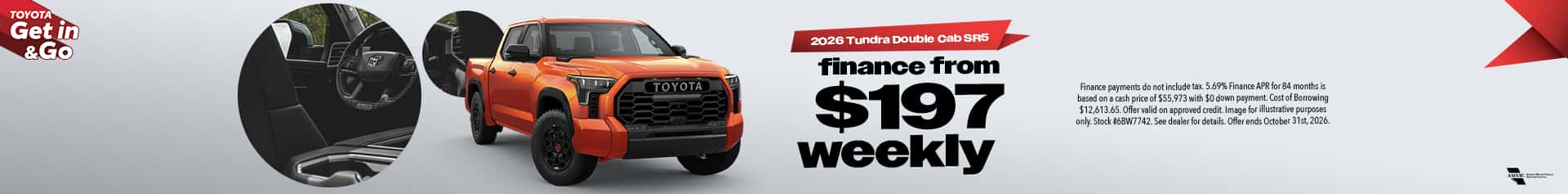 Drive tundra from $197 available now at Toyota north west