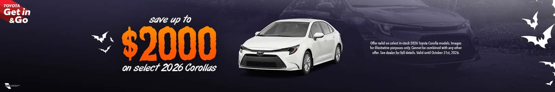 Save up to $2000 on in-stock Corolla models at Sherwood Park Toyota