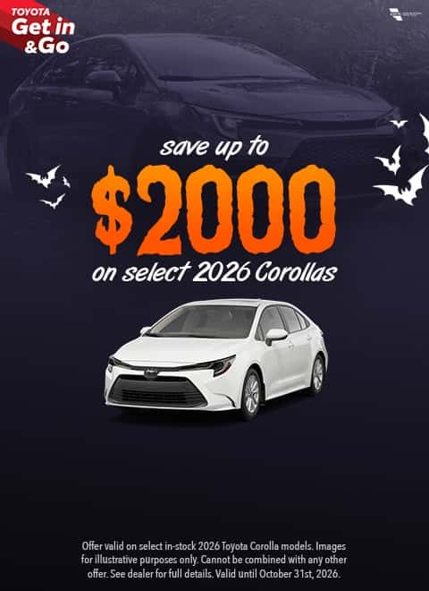 Save up to $2000 on in-stock Corolla models at Sherwood Park Toyota