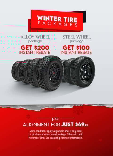 Sherwood Park Toyota Winter Tire Packages with Instant Rebates & Alignment Special
