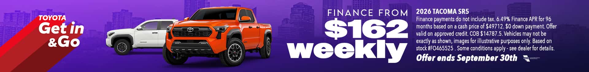 New 2026 Toyota Tacoma SR5 for sale at Sherwood Park Toyota in Alberta with financing from $166 per week.
