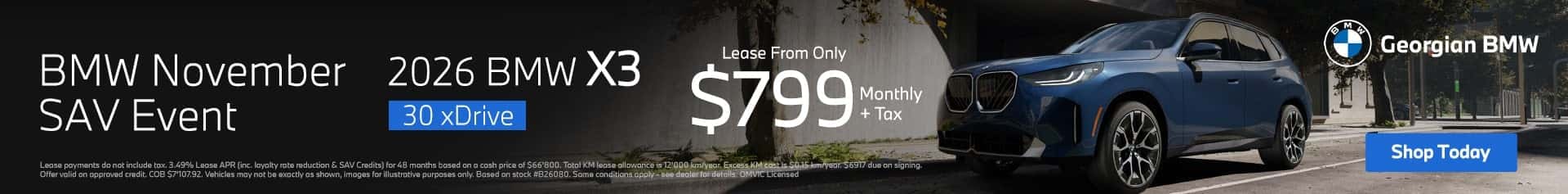 2026 BMW X3 Barrie, ON