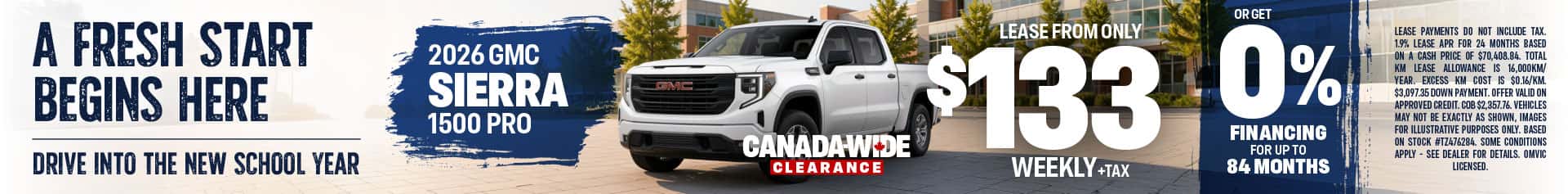 2026 GMC Sierra 0% September