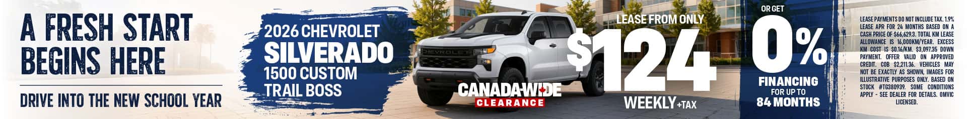 2026 Chevrolet silverado 0% September