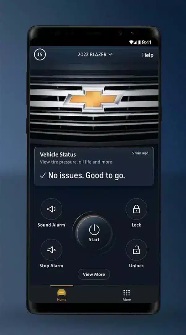 Chevrolet App interface