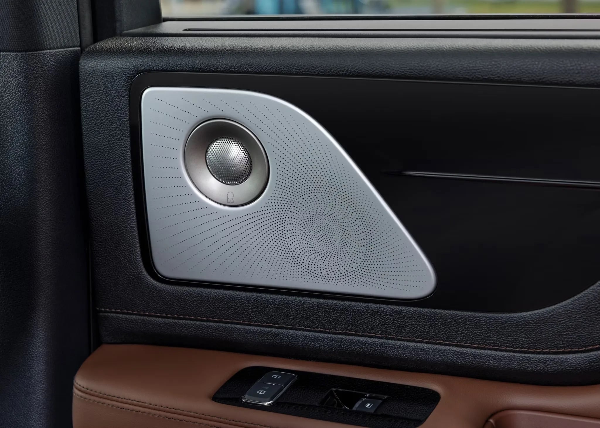2026 Lincoln Aviator premium speaker audio system close up interior detail