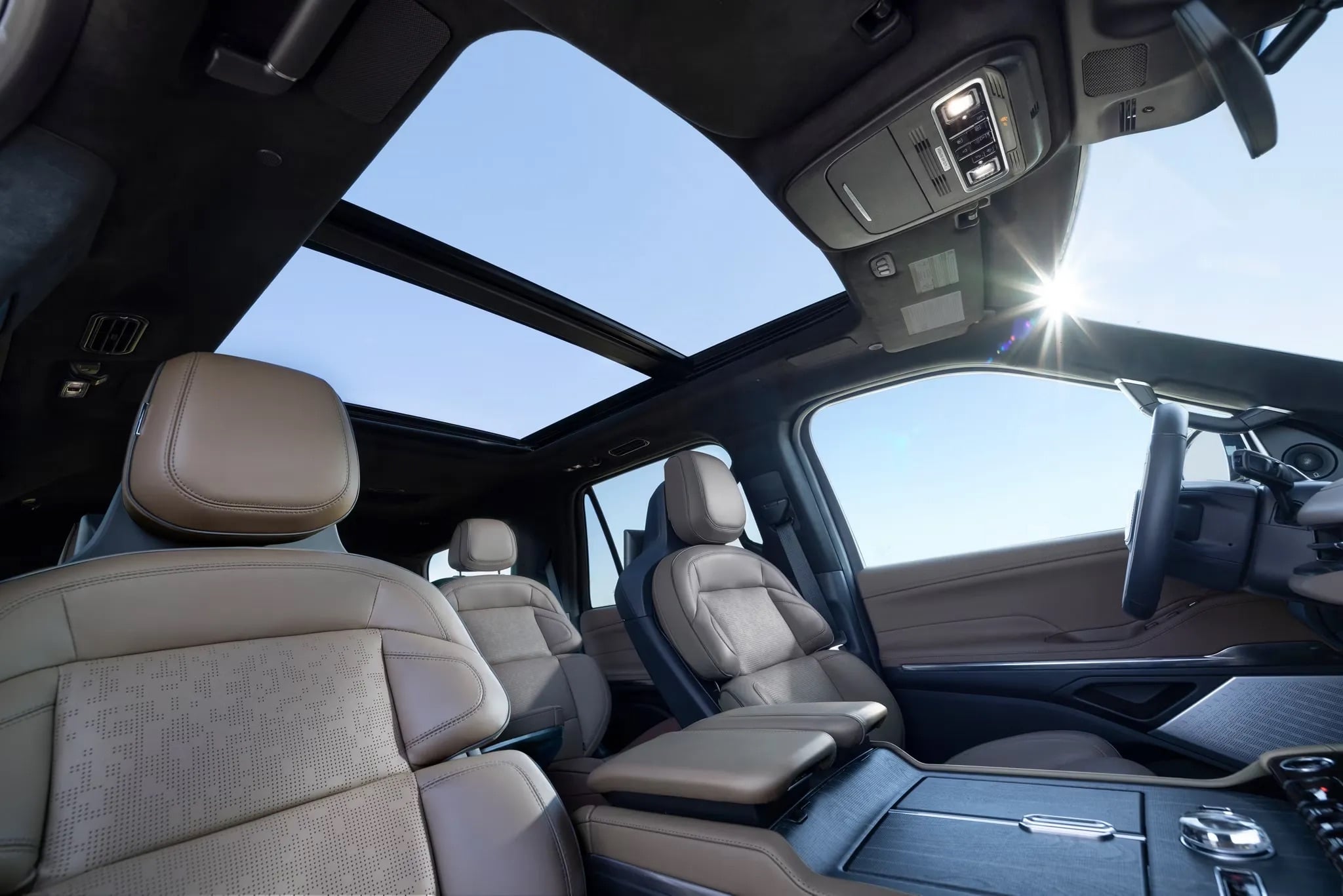 2026 Lincoln Navigator panoramic glass roof and spacious luxury interior seating