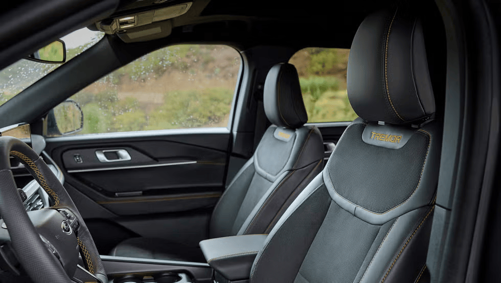 Spacious Ford interior with digital gauges and touchscreen display at Freedom Ford.