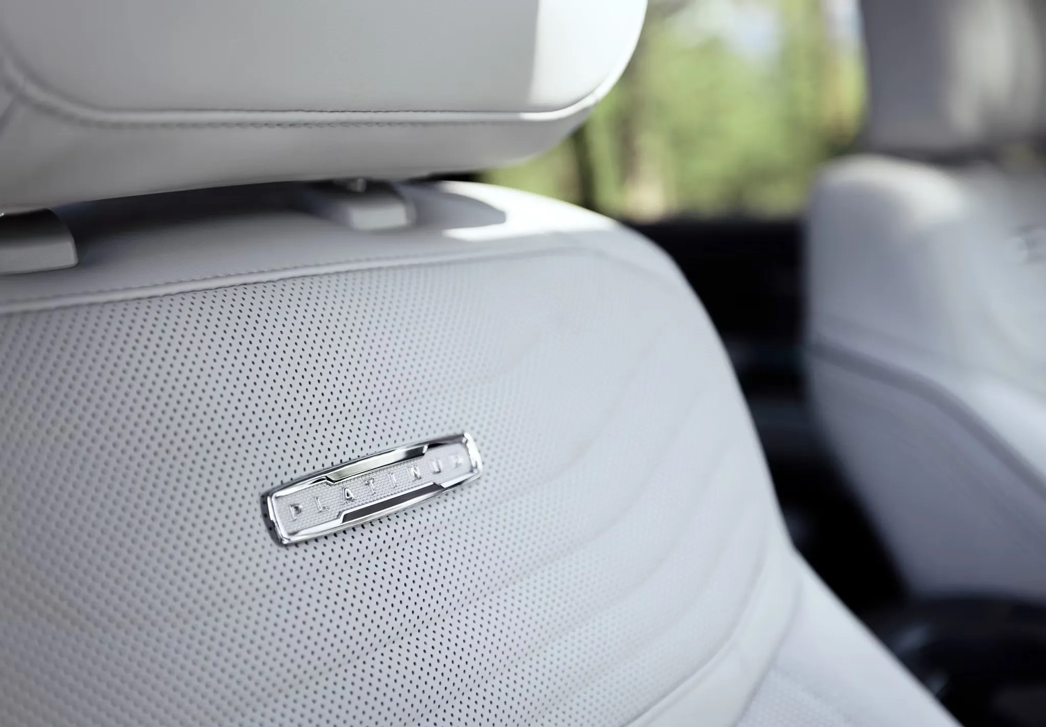 2026 Ford Expedition front seat showing leather upholstery, adjustable seating, and ergonomic design for driver and passenger comfort.