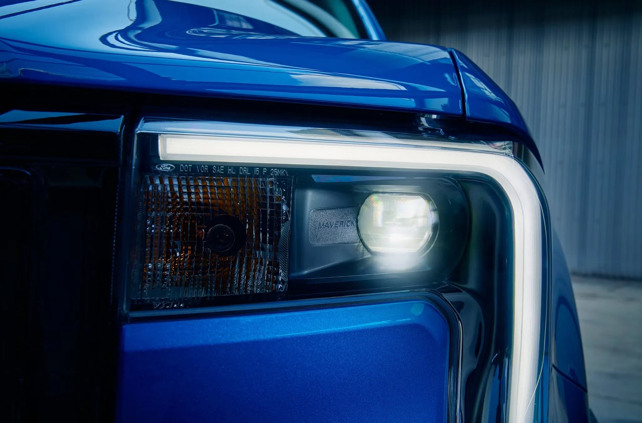 2026 Ford Maverick headlight and front fascia close up design detail