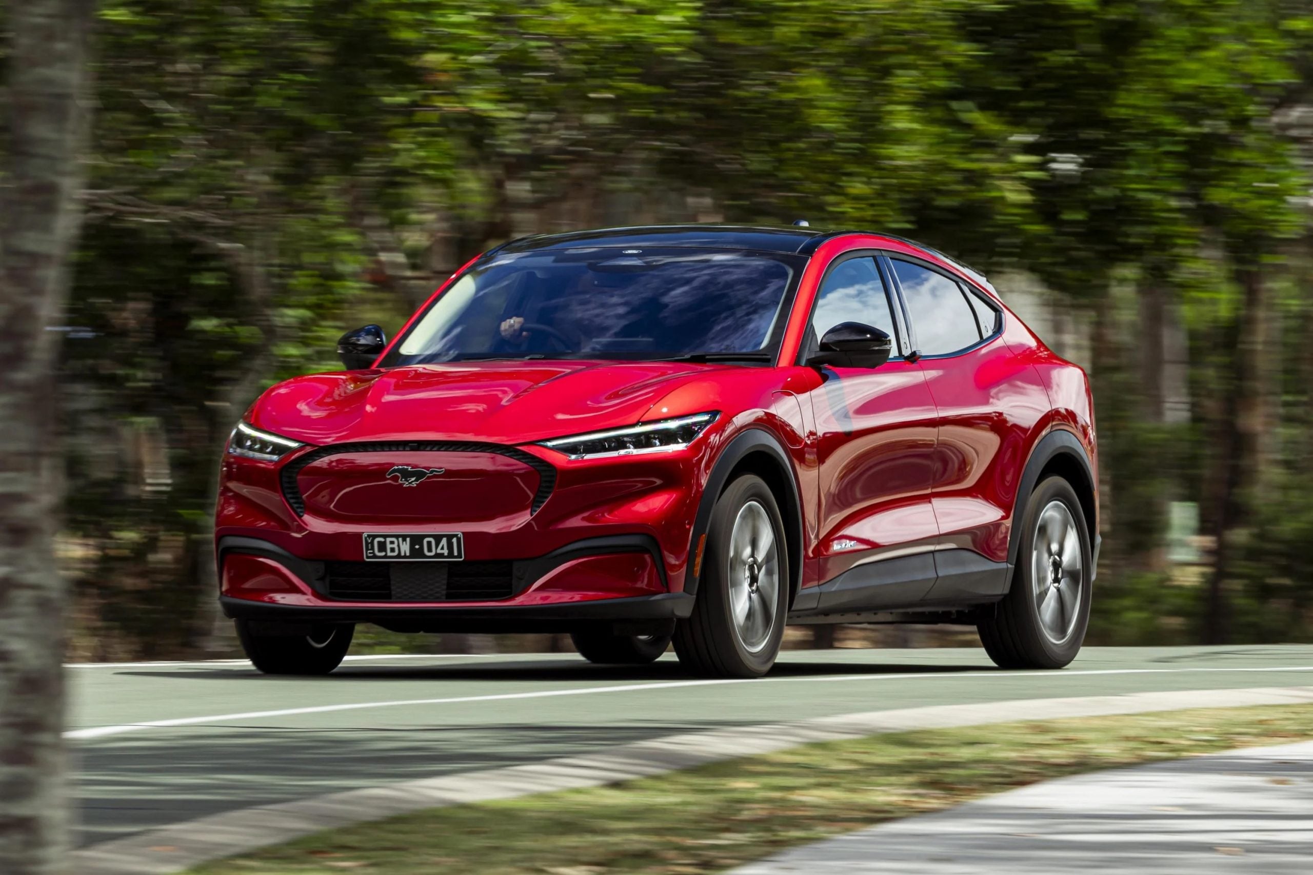2024 Ford Mach E Red car outside