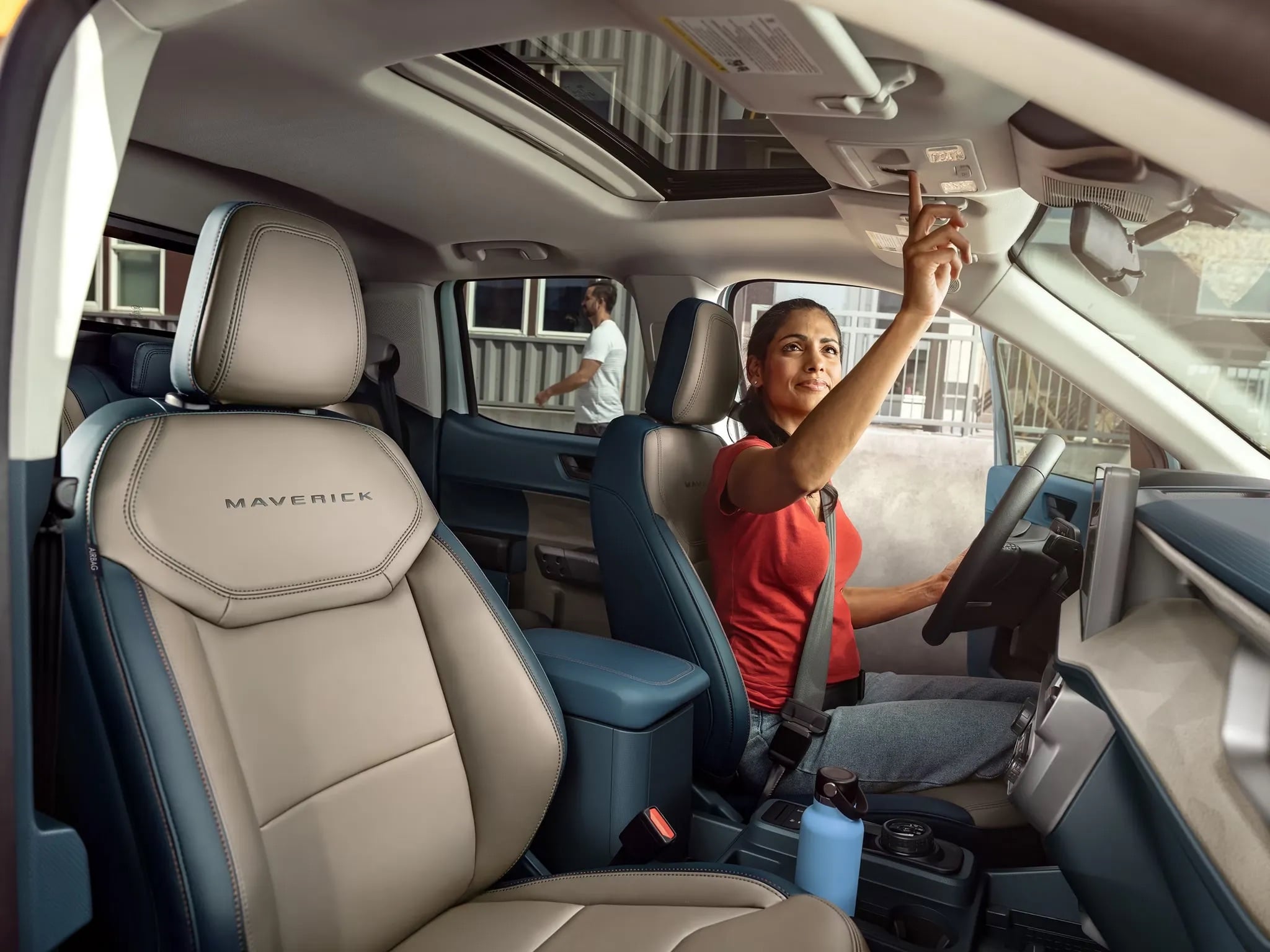 2026 Ford Maverick interior cabin with passengers enjoying spacious seating