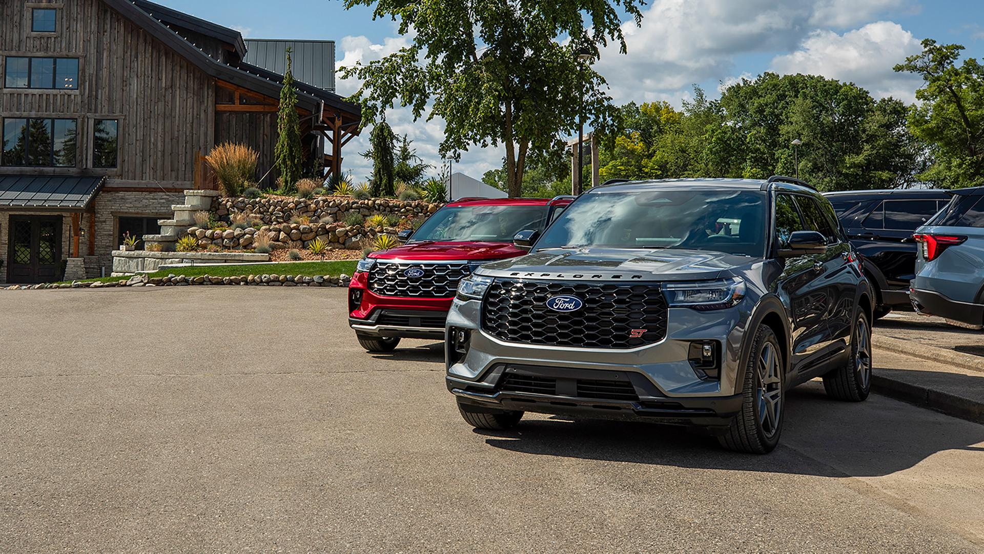 2027 Ford Explorer parked in a residential driveway