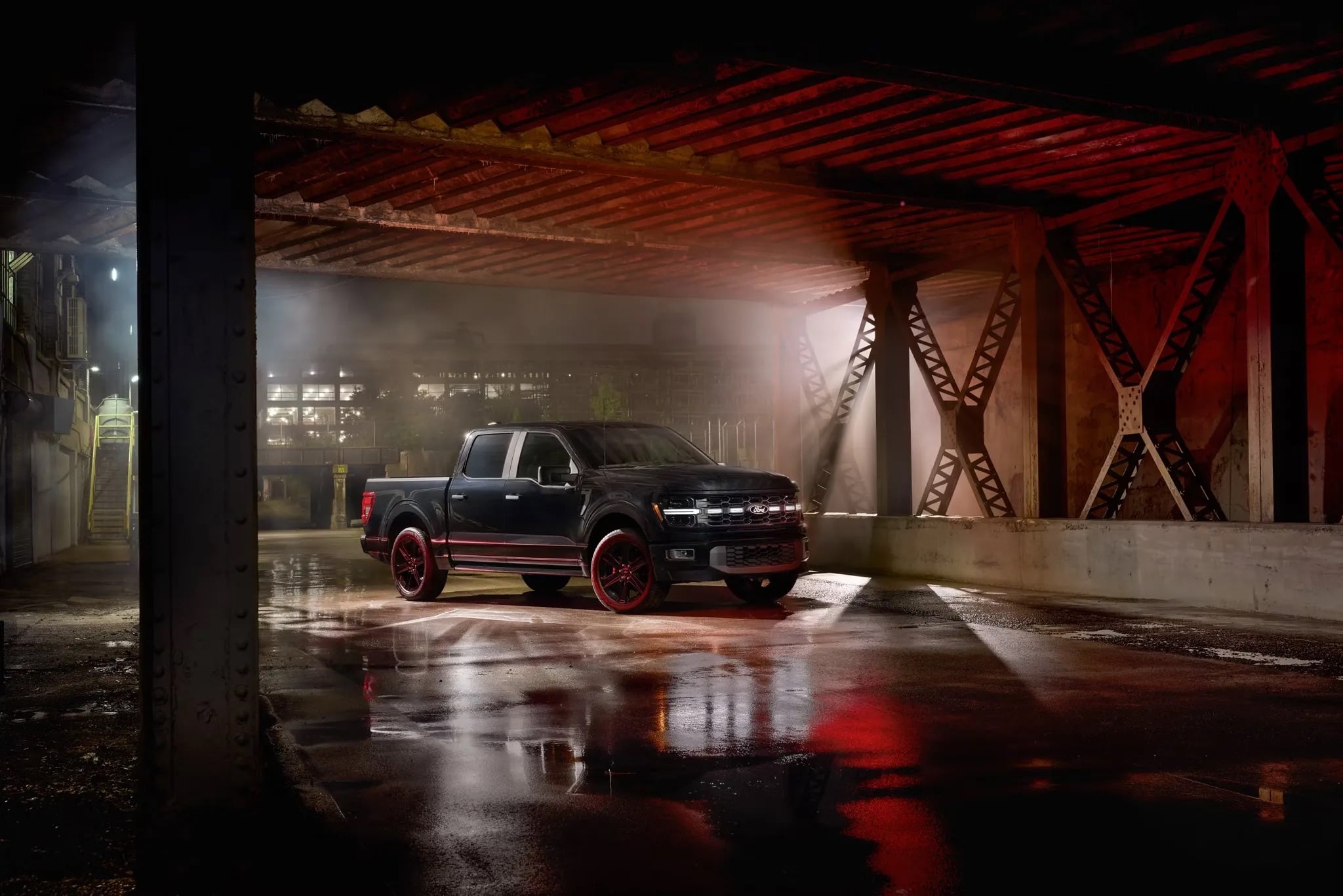 2026 Ford F-150 parked indoors with dramatic lighting
