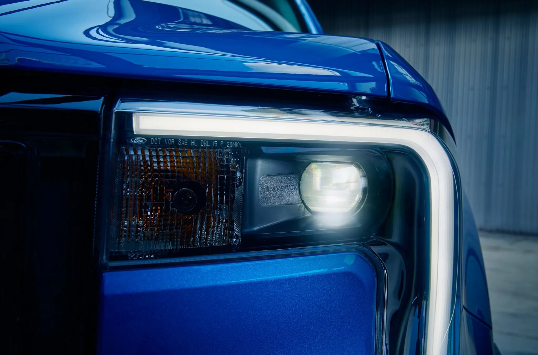 2026 Ford Maverick headlight and front fascia close up design detail