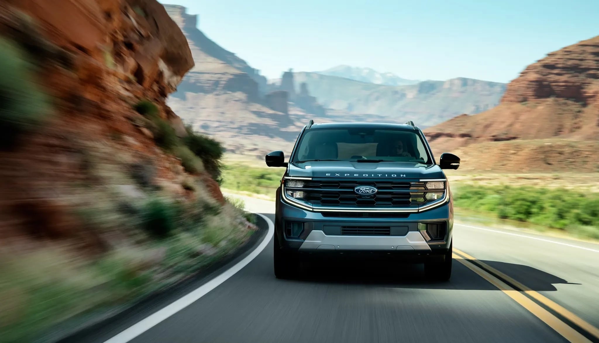 2026 Ford Expedition driving on highway front view