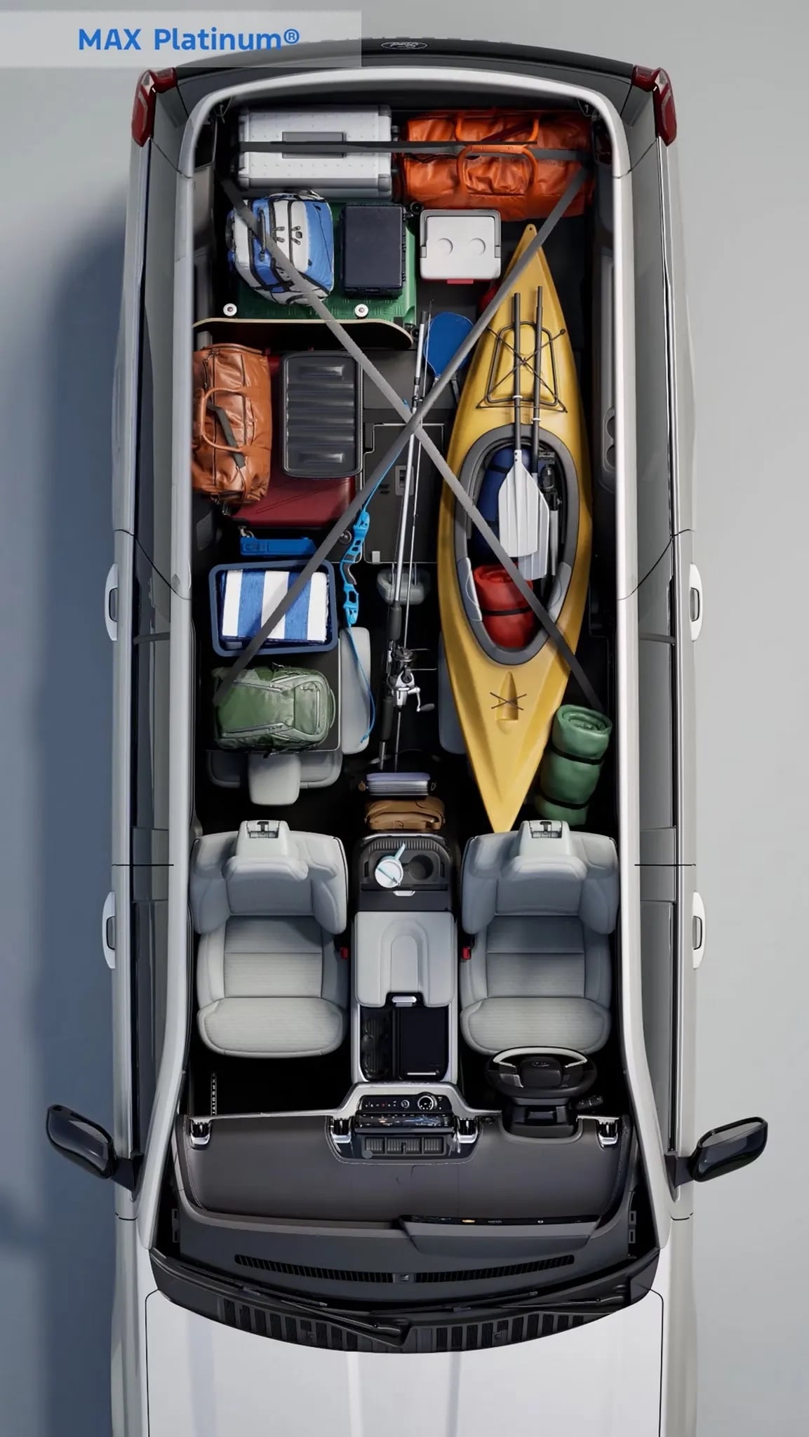 2026 Ford Expedition cargo storage system with organized gear in rear compartment
