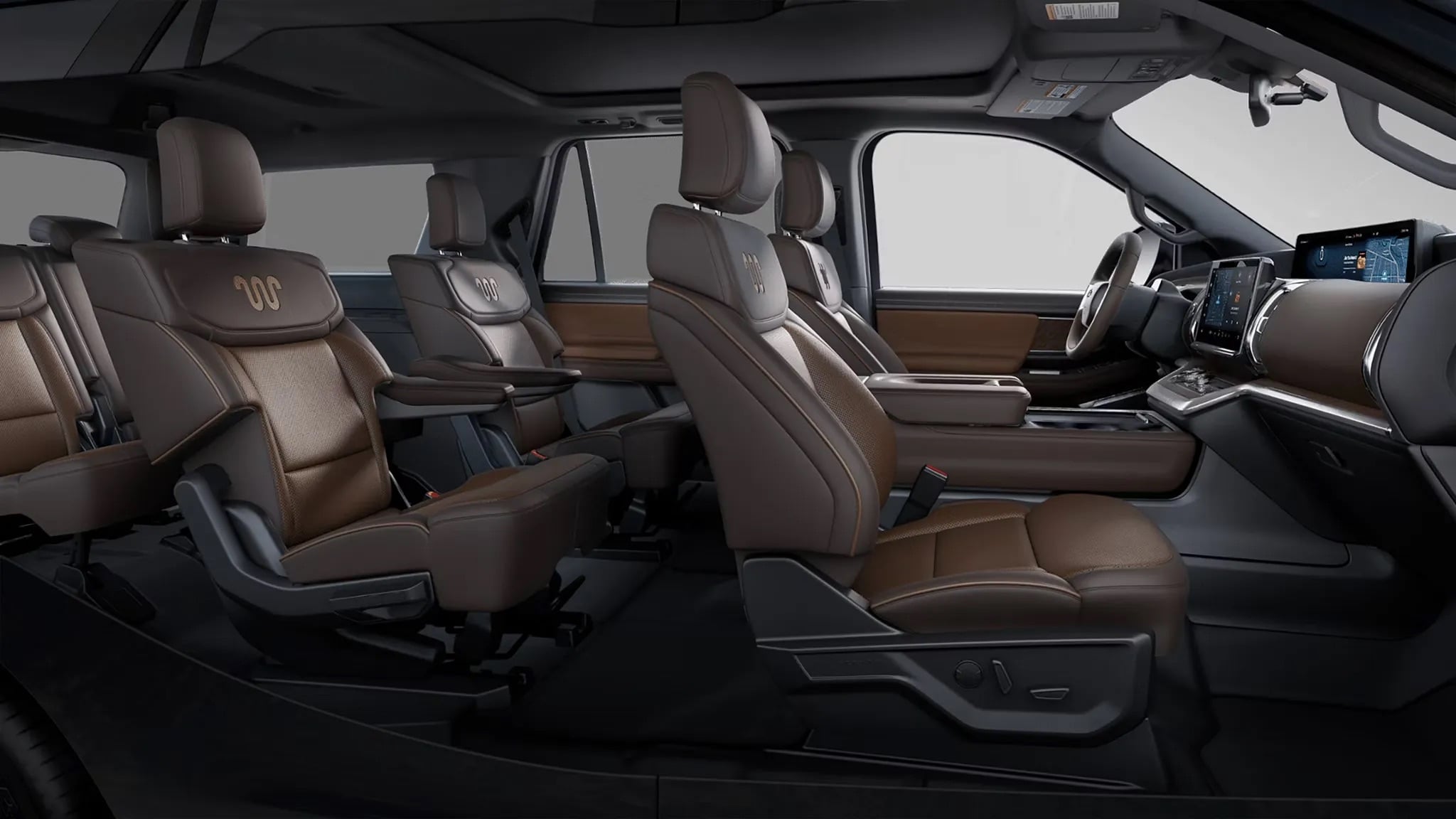 2026 Ford Expedition premium interior with second row seating and center console