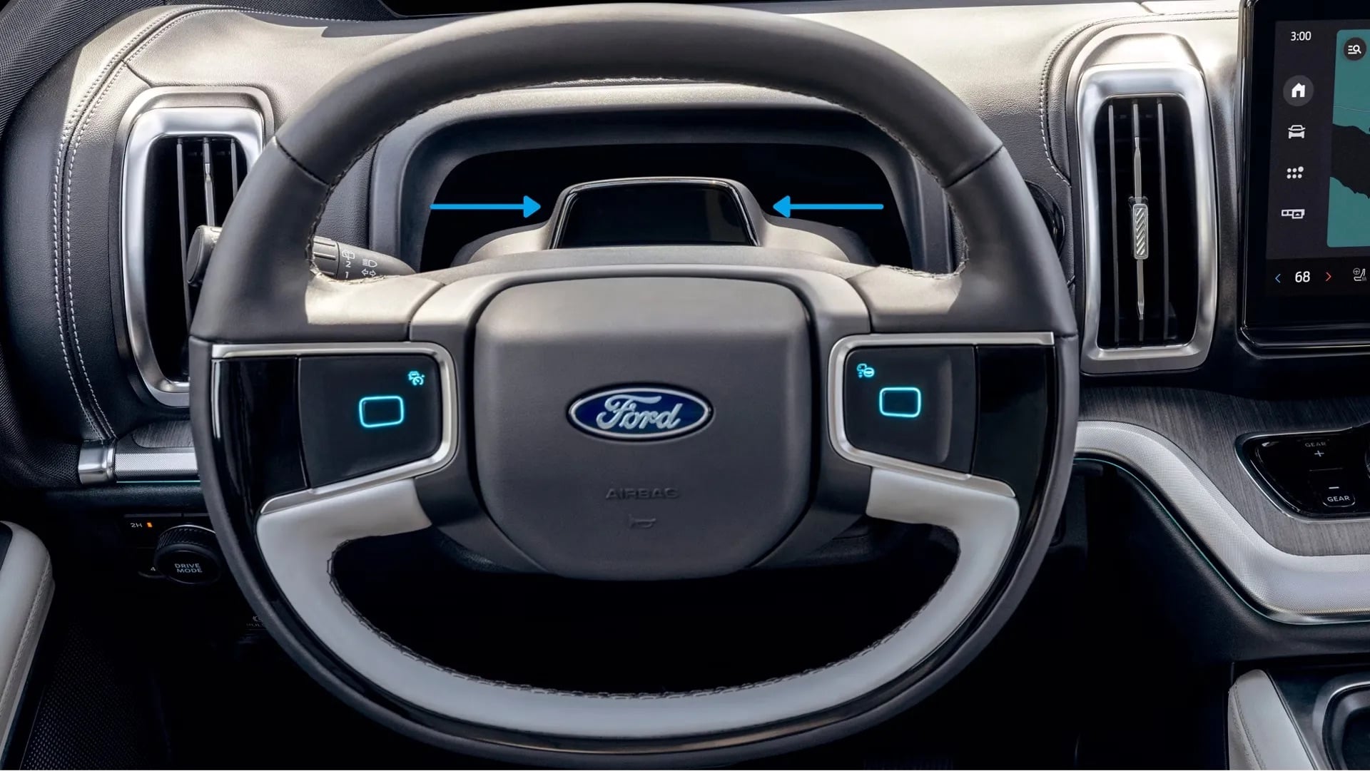 2026 Ford Expedition steering wheel and digital driver display interior