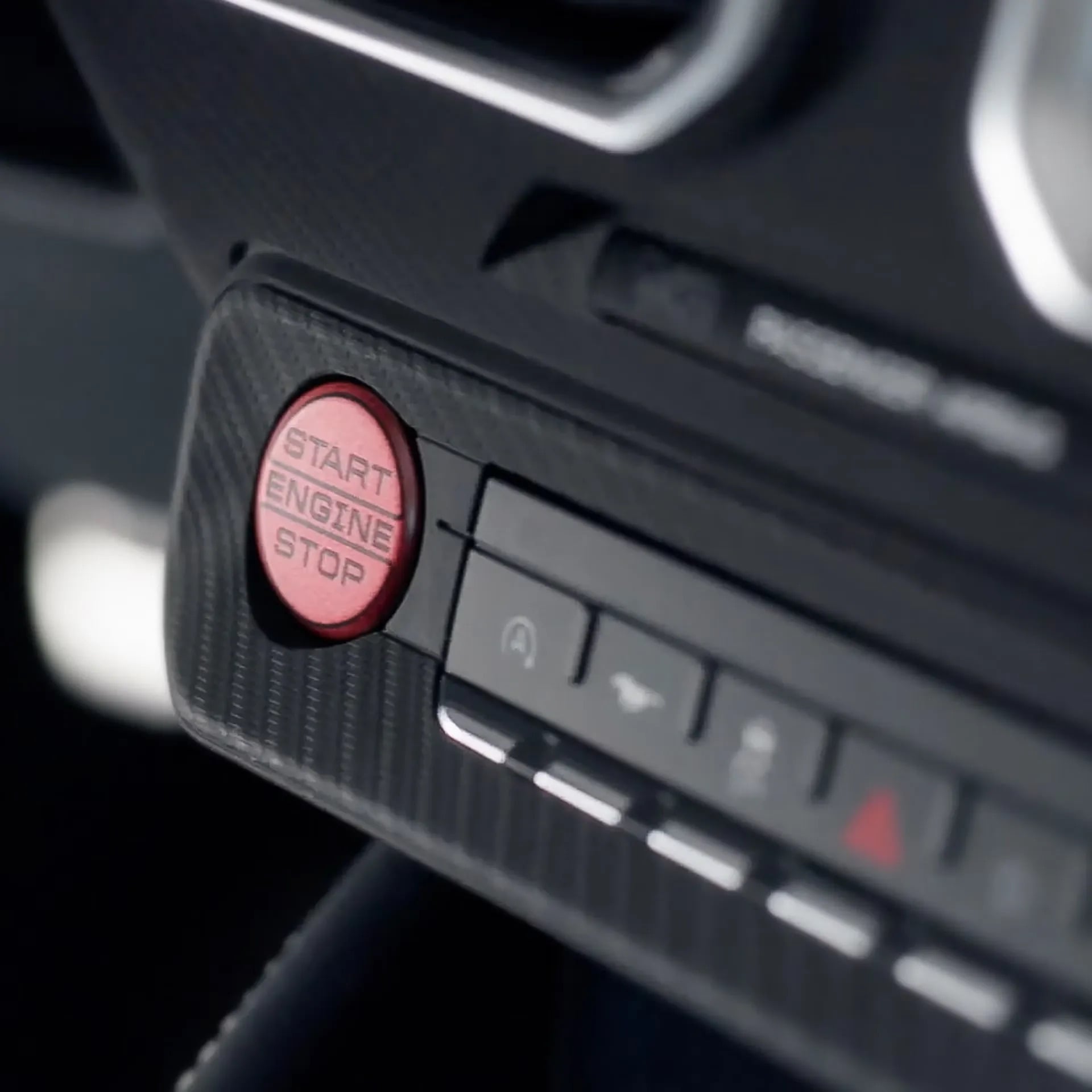 2026 Ford Mustang push button start close up interior detail