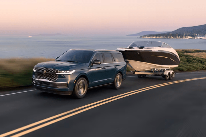 2026 Lincoln Navigator hauling boat