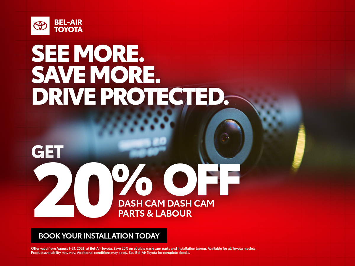 Toyota dash cam installation offer at Bel-Air Toyota in Ottawa