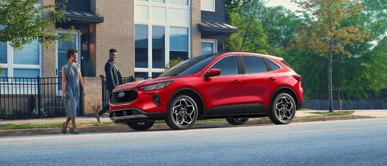 The Ford Escape in bold red, styled for confidence and ready for any drive.
