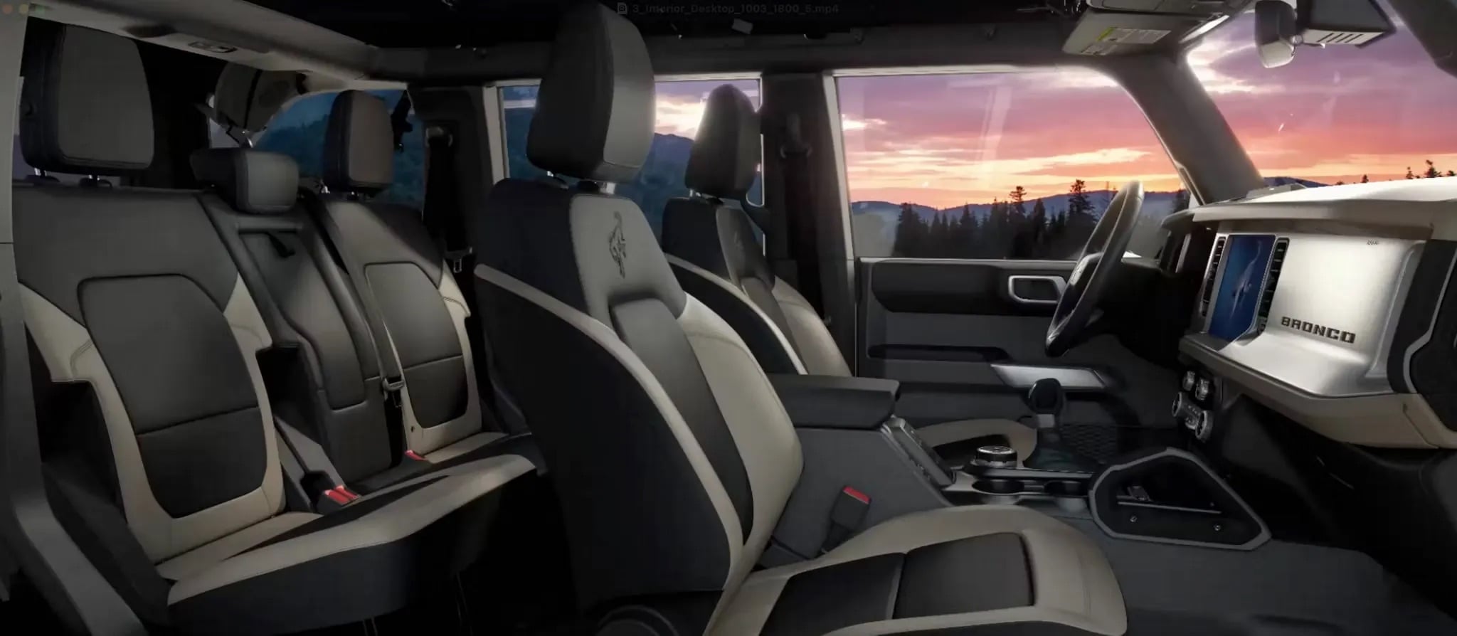 2026 Ford Bronco interior rear seating and cargo space view