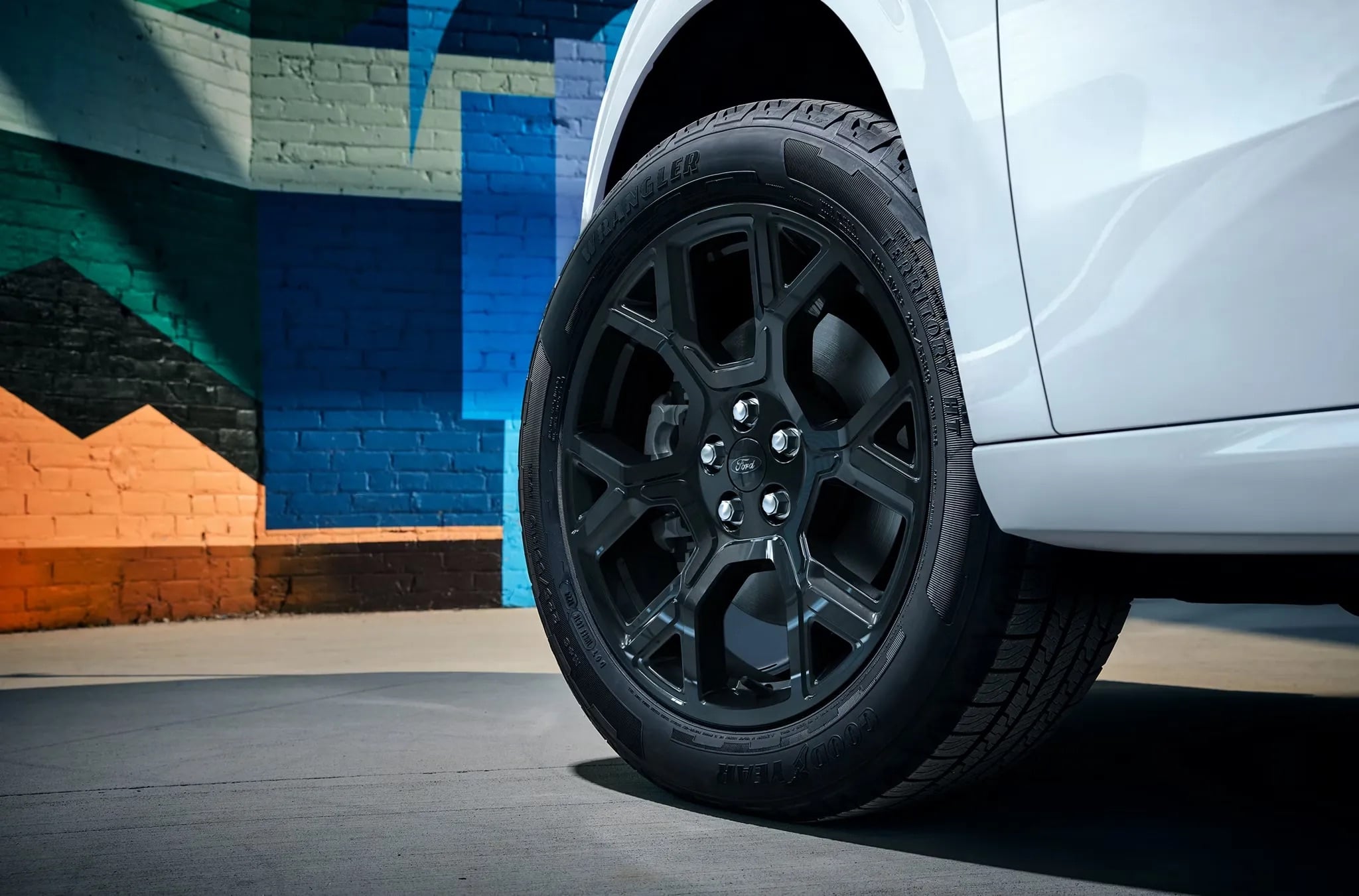 2026 Ford Maverick black alloy wheel close up exterior detail