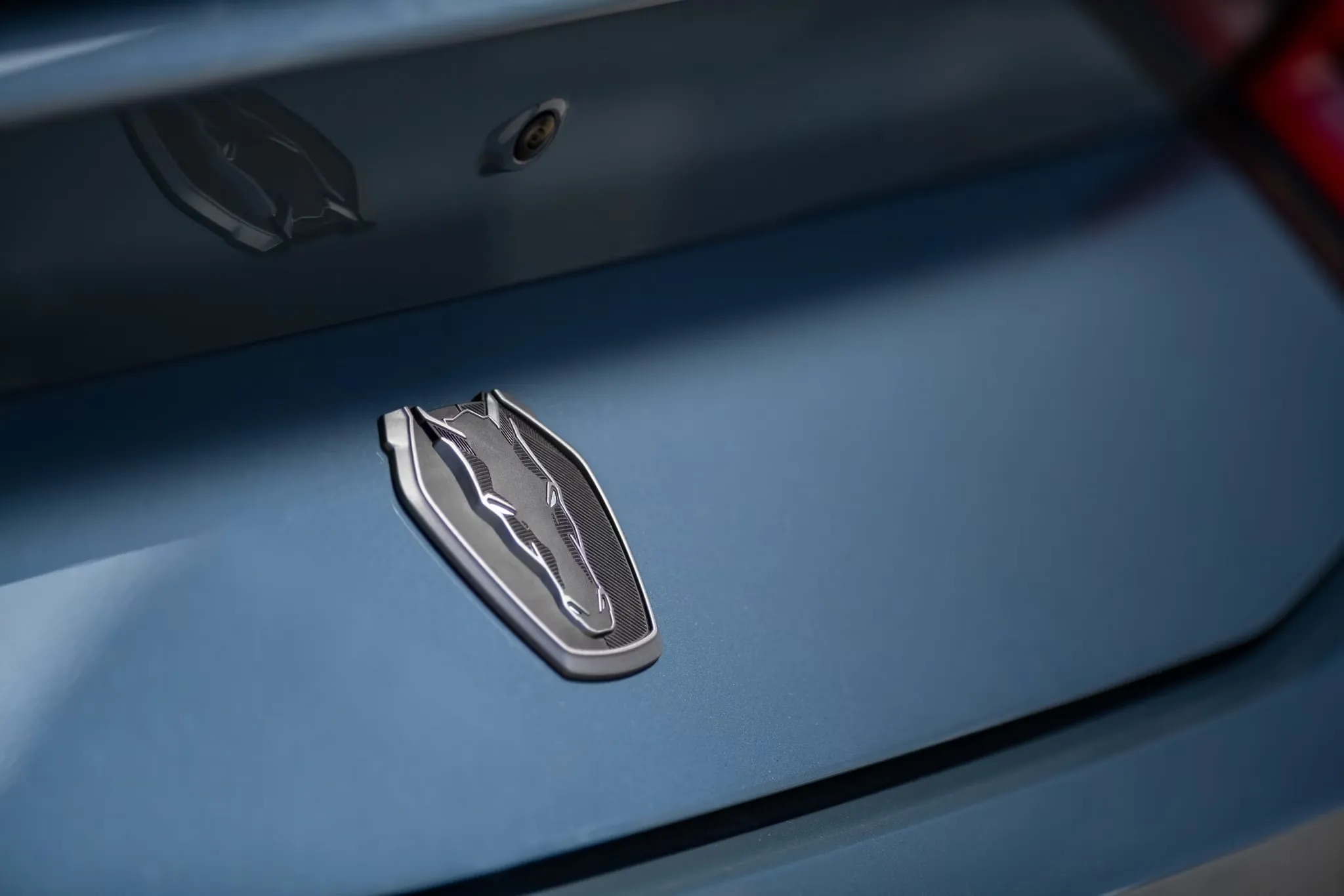 2026 Ford Mustang exterior badge close up on rear decklid