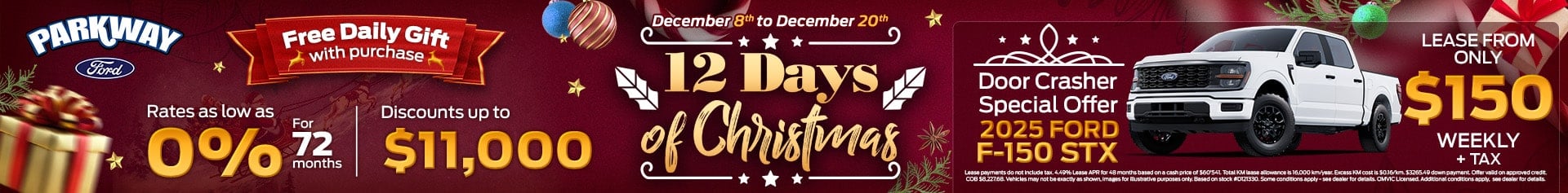 Ford 12 days of christmas deal