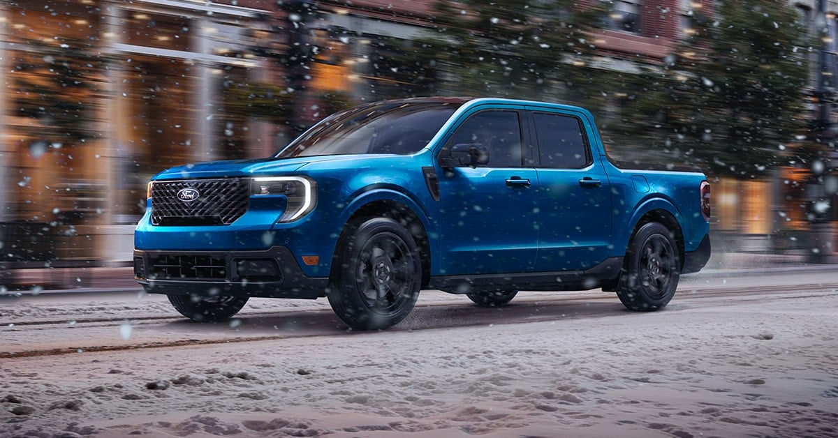 2026 Ford Maverick Blue Winter Road