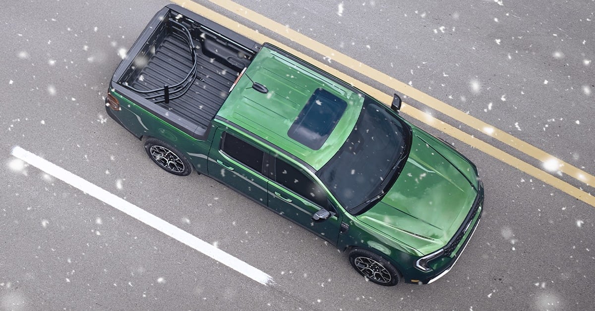 2026 Ford Maverick Green Roof Winter Road