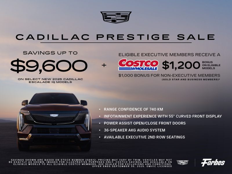 Cadillac Prestige Sale - Up To $9,600 in Savings On Select New 2025 Cadillac Escalade IQ Models