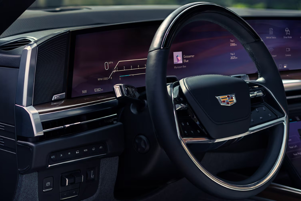 Curved OLED display and refined steering wheel inside the 2026 Cadillac Escalade