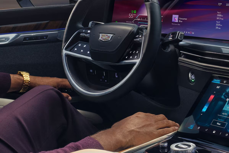 Luxury driver controls and advanced infotainment system in the 2026 Cadillac Escalade