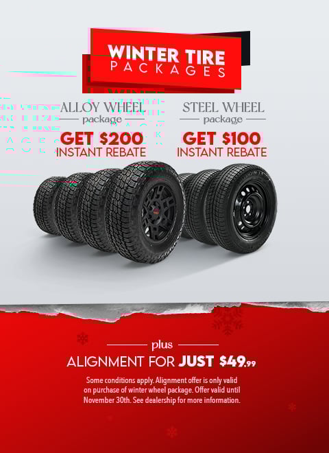 Sherwood Park Toyota Winter Tire Packages with Instant Rebates & Alignment Special