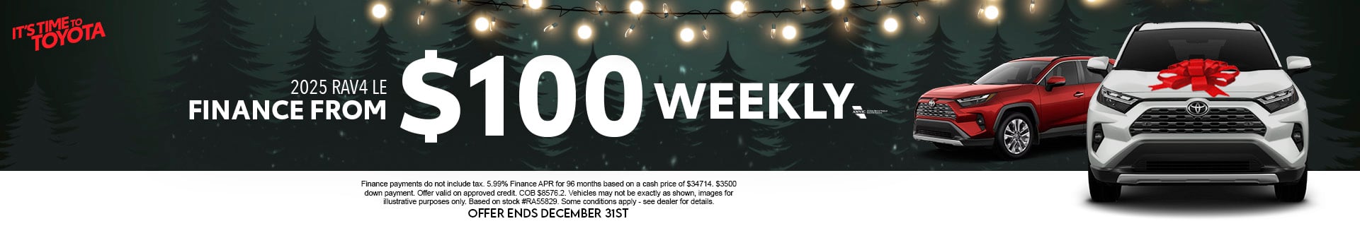 New Toyota RAV4 starting from $100/weekly 